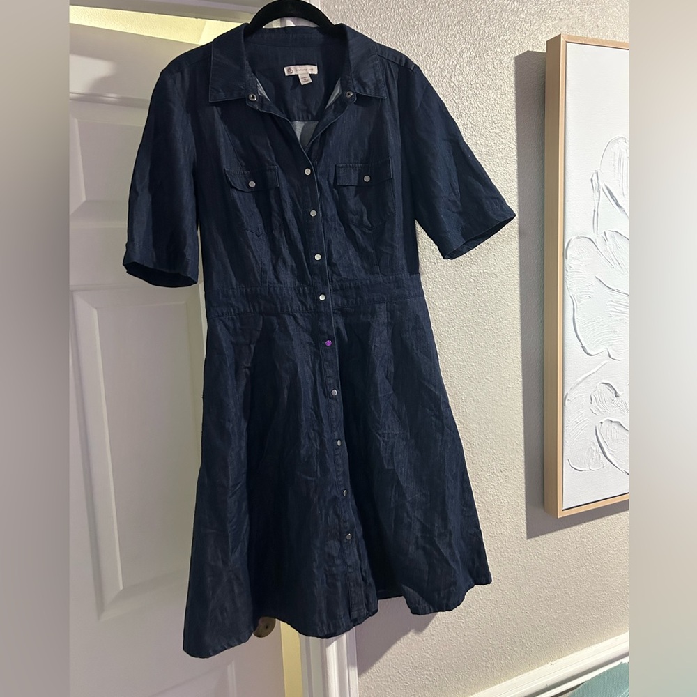 Denim-look dress